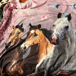 Horse Print Pink Bedding Set